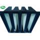 0.5um 60% High Efficiency Particulate Air Filter W Shape V Bank Type