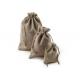 Sustainable Jute Drawstring Bag Party Favors For Jewelry / Gift Packing