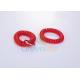 Soft Red Bungee Plastic Wrist Coil Spring Keychain TPU Tubing With Split Ring