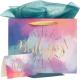 LOVE Happy Birthday Large Gift Bag W/ Card & Tissue Blue Pink Purple