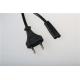 Black Ac Power Cord , Eu Power Cord Work With Most PCs Monitors