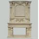 Lion Carved Double Travertine Fireplace Mantel 150x11x45mm