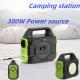 300W Outdoor Lithium Battery Pack Rechargeable Solar Generator AC DC Type-C Battery Backup Power Emergency Portable Solar Power Station