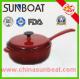 hot sale red color cast iron cookware enamel soup pot with handle
