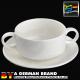 High Temperature Fired Made White Porcelain Cream Soup Bowl with Saucer