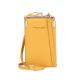 Removable Strap PU Phone Bag 11cm 19cm Yellow Leather Crossbody Bag