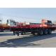 60 Tons Flatbed Truck Semi Trailer 20 / 40 FT Container Shipping 3Axles