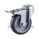 Gray Non Marking Rubber Casters 100mm 4 INCH With Dual Lock
