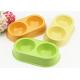 Anti Slip Double Plastic Pet Bowls Bamboo Fiber Middle Size With Custom Color