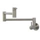 Stainless Steel 304/316 Brushed Wall Mount Pot Filler Fold Swivel Mixer Two Handle Kitchen Faucet