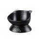 Cat Dog Raised Ceramic Pet Bowl Anti Tipping Elevated Black Color