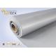 Grey Color Double Sided Silicone Coated Glass Fabric Insulation , Fire Retardant Curtain Fabric