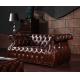 New Style Geninue Brown Leather Chesfield Sofa Couch With Tufted Buttons