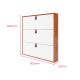 Wood Color 3 Tier Metal Storage Cabinet Modern Floor Shoe Storage Cabinet With Handle