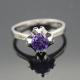 Women Jewelry 925 Silver Purple Cubic Zirconia Ring(F71)