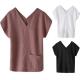 Multi Colored Women'S Short Sleeve V Neck T Shirts Casual Style Breathable