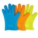 Colorful Heat Resistant Oven Gloves With Fingers / Ageing Resistant Silicone Rubber Oven Gloves