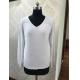 V Neck Woman's Casual Sweaters White Grey 84% Viscose 16% Polyamide