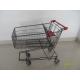 135L Metal Wire UK Shopping Cart With 4x5inch swivel flat TPE black casters