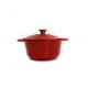 OEM ODM 21.3*10cm Red Cast Iron Dutch Oven ISO9001 certificated