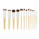 Vegan Synthetic Fiber 12Pcs Bamboo Makeup Brushes Set OEM