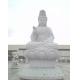 Chinese Guanshi Yin Buddha White Carved Sitting Buddha Statue