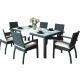 Rattan stack dining chairs outdoor 6 seat arm chairs plastic wicker garden arm less chairs with table---8008