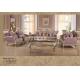 Carved Luxury Living Room Purple Fabric European Royal Style Sofa