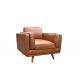 Sponge Padded 1 Seater Leather Sofa Brown Leather Sofa Couch