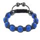DIY Low price Shamballa CZ rhinestone blue beads Crystal Shamballa Bangle