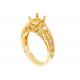 6pcs 0.07ct Diamond Semi Mount Jewelry ring 18K Yellow Gold Material