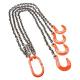 Load Lifting Chain Sling 4 Legs Black Towing Tie Chains Rigging for Heavy Loads