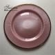 Glass Charger Plates Wedding Luxury Golden Edge Pink Stripe Rounded