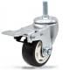 75mm threaded stem casters with brakes locking wheels PU wheels