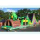 50ft Kids And Adults Inflatable Tropical Obstacle Challenge Course With Slide For Outdoor Commercial