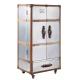 Retro H130cm Wood And Metal Wine Cabinet Industrial Display Cabinet