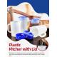 Plastic Pitcher with Lid BPA-FREE Eco-Friendly Carafes Mix Drinks Water Jug Lemonade Juice Beverage Jar Ice