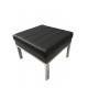 Polished stainless steel base with black vinyl upholstery top square ottoman,bench for hotel bedroom&living room seating