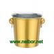 Gold color stainless steel ice bucket 7L metal beer bucket beer tub beverage cooler