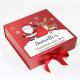 Luxury Cosmetic Skincare Packaging Red Christmas Gift Box With Magnetic Fastening Flap