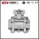 Xtv 1/2 Inch Double Acting Pneumatic Actuator 3PC Floating Ball Valve in Stainless Steel