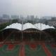 Inflatable Double Tension Membrane Structure Roof PU Punching