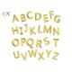 Gold A - Z Alphabet Letters Embroidered Letter Appliques DIY Merrow Border