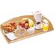 extra large bamboo wood bed serving tray with oval handle