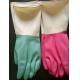 Thickening Latex Industrial Bicolor Glove 320mm Flock Lining Chemical Resistance