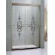 Customized Green Bronze Sliding Glass Shower Doors Printed in Stainless Steel Profiles
