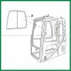 Kobelco CATERPILLAR Excavator Replacement Glass Right Side Position NO.8 Windshield