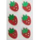 Red Color Child 3D Printable Fabric Stickers Strawberry Style Rhinestone Decor