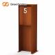 SGS Approve Outdoor Metal Furniture Corten Steel Letterbox Freestanding