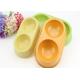 Three Color Plastic Dog Food Bowls , Bamboo Powder Non Slip Plastic Puppy Bowls